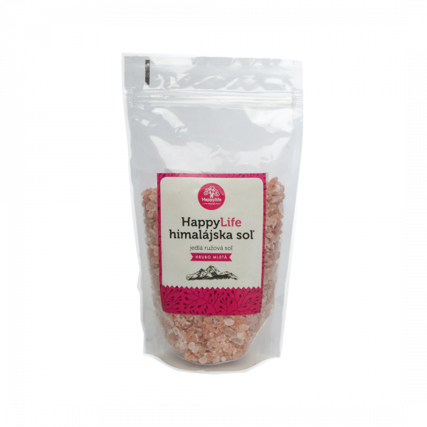 HappyLife Himalájská sůl růžová jedlá hrubá 500g