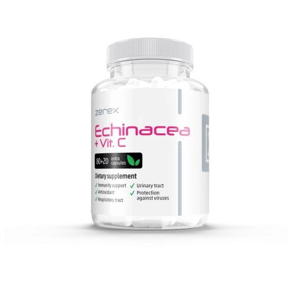 Levně Zerex Echinacea + Vitamin C - ochrana před viry a bakteriemi 80 + 20 tablet