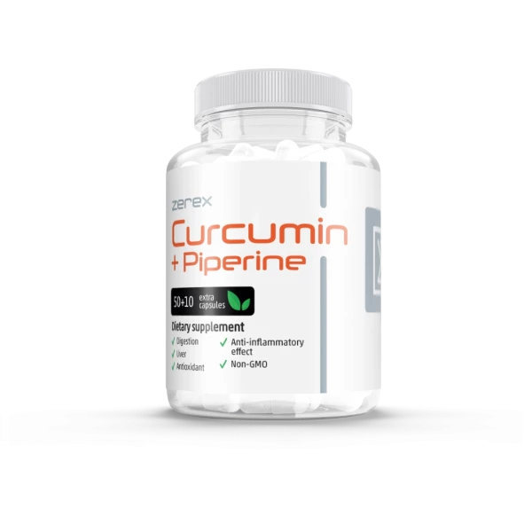 Zerex Kurkumin + Piperin - přirozená podpora proti zánětům 50 + 10 tablet